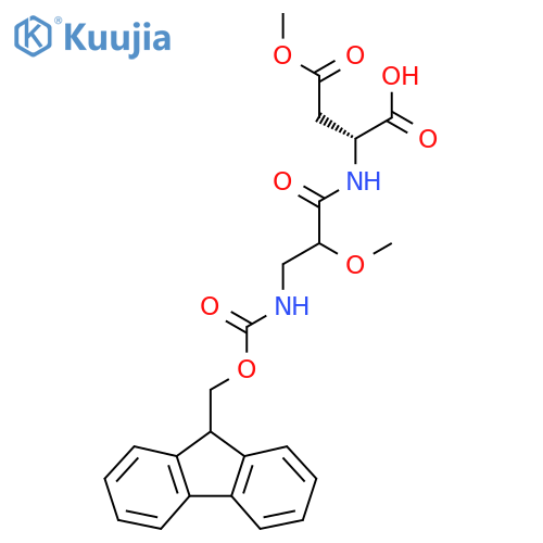 (2R)-2-3-({(9H-fluoren-9-yl)methoxycarbonyl}amino)-2-methoxypropanamido-4-methoxy-4-oxobutanoic acid structure