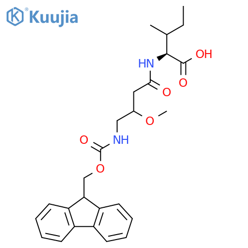 (2S)-2-4-({(9H-fluoren-9-yl)methoxycarbonyl}amino)-3-methoxybutanamido-3-methylpentanoic acid structure