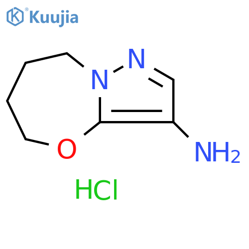 5H,6H,7H,8H-pyrazolo3,2-b1,3oxazepin-3-amine hydrochloride structure