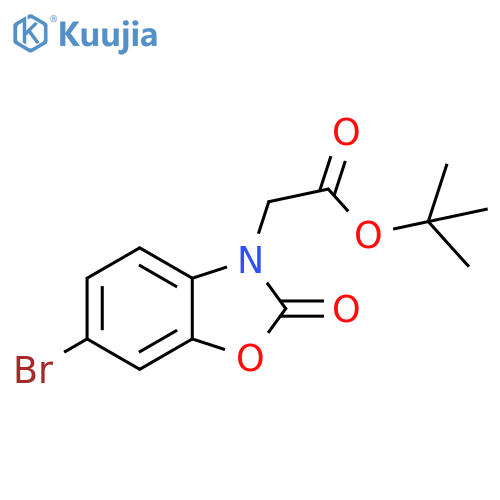 tert-butyl 2-(6-bromo-2-oxo-2,3-dihydro-1,3-benzoxazol-3-yl)acetate structure