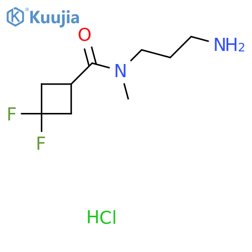 N-(3-aminopropyl)-3,3-difluoro-N-methylcyclobutane-1-carboxamide hydrochloride structure