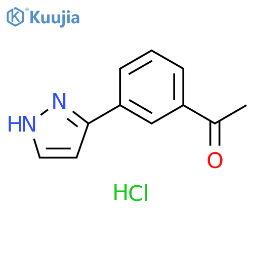 1-3-(1H-pyrazol-3-yl)phenylethan-1-one hydrochloride structure