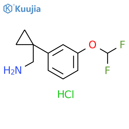 1-{1-3-(difluoromethoxy)phenylcyclopropyl}methanamine hydrochloride structure
