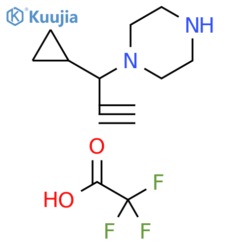 1-(1-cyclopropylprop-2-yn-1-yl)piperazine, trifluoroacetic acid structure