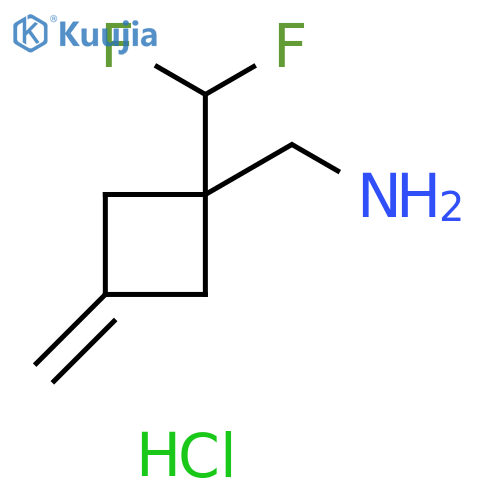 1-1-(difluoromethyl)-3-methylidenecyclobutylmethanamine hydrochloride structure
