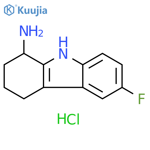 6-fluoro-2,3,4,9-tetrahydro-1H-carbazol-1-amine hydrochloride structure