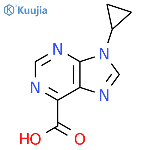 9-cyclopropyl-9H-purine-6-carboxylic acid structure