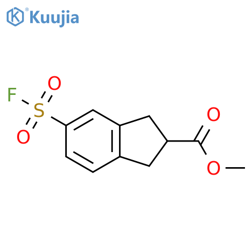 methyl 5-(fluorosulfonyl)-2,3-dihydro-1H-indene-2-carboxylate structure
