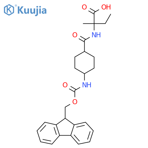 2-methyl-2-{(1s,4s)-4-({(9H-fluoren-9-yl)methoxycarbonyl}amino)cyclohexylformamido}butanoic acid structure