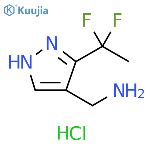 1-3-(1,1-difluoroethyl)-1H-pyrazol-4-ylmethanamine hydrochloride structure