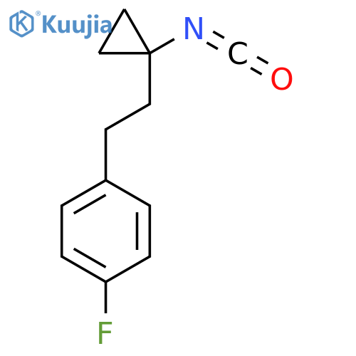 1-fluoro-4-2-(1-isocyanatocyclopropyl)ethylbenzene structure