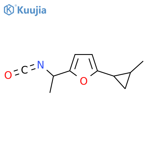 2-(1-isocyanatoethyl)-5-(2-methylcyclopropyl)furan structure