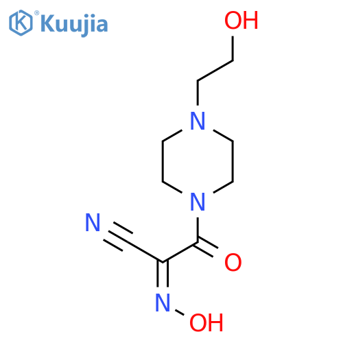 (Z)-2-[4-(2-hydroxyethyl)piperazin-1-yl]-2-oxoethanecarbonimidoyl cyanide structure