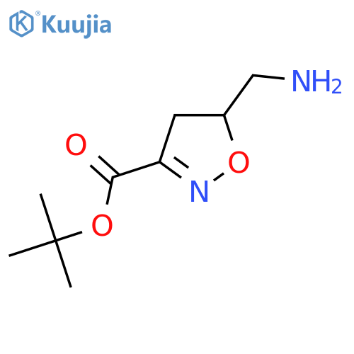 Tert-butyl 5-(aminomethyl)-4,5-dihydro-1,2-oxazole-3-carboxylate structure