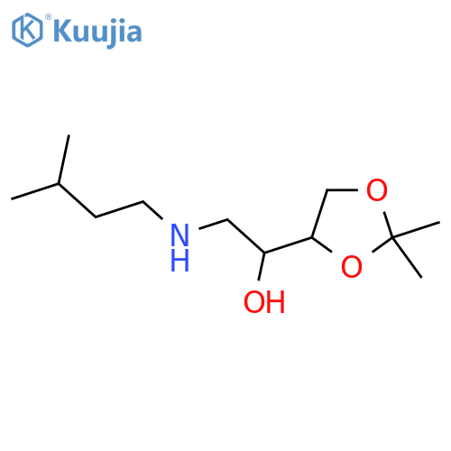 1-(2,2-Dimethyl-1,3-dioxolan-4-yl)-2-[(3-methylbutyl)amino]ethan-1-ol structure