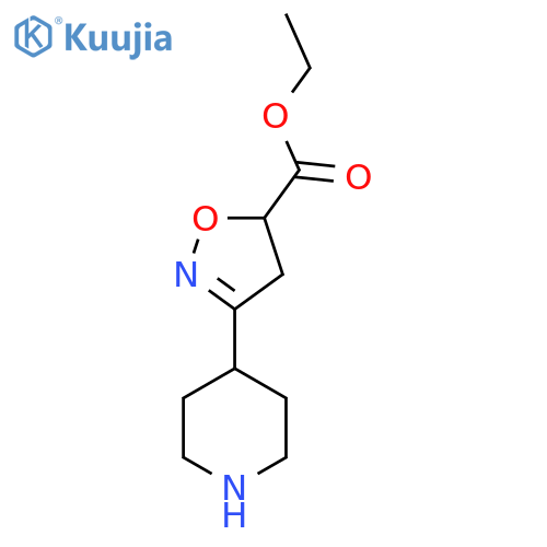 Ethyl 3-(piperidin-4-yl)-4,5-dihydro-1,2-oxazole-5-carboxylate structure