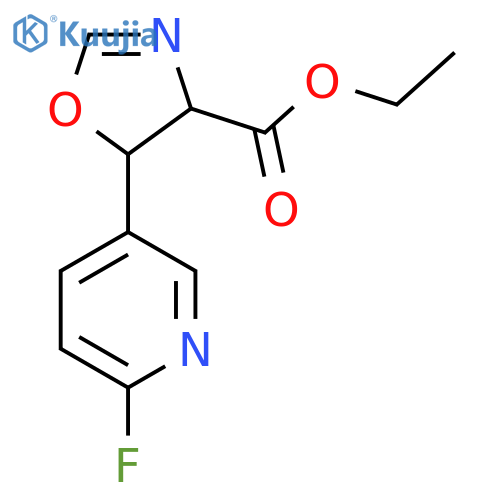 Ethyl 5-(6-fluoropyridin-3-yl)-4,5-dihydro-1,3-oxazole-4-carboxylate structure