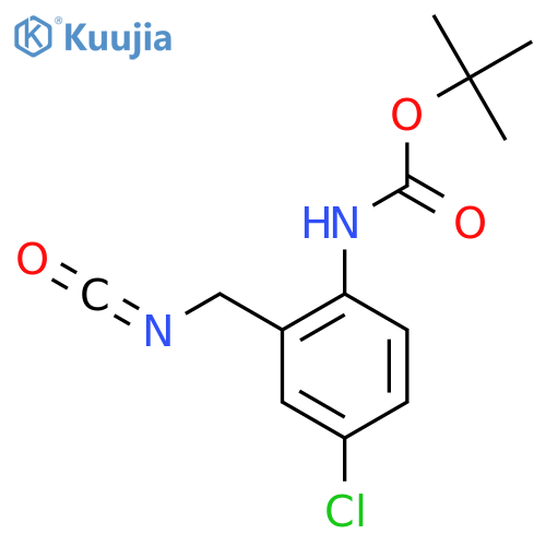 tert-butyl N-4-chloro-2-(isocyanatomethyl)phenylcarbamate structure