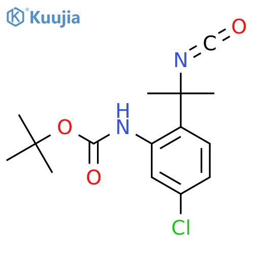 tert-butyl N-5-chloro-2-(2-isocyanatopropan-2-yl)phenylcarbamate structure