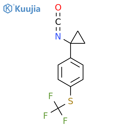 1-(1-isocyanatocyclopropyl)-4-(trifluoromethyl)sulfanylbenzene structure