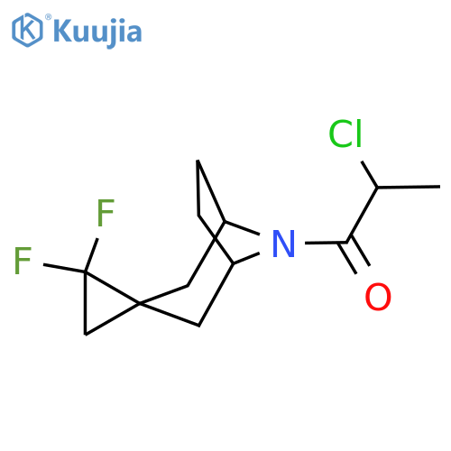 2-Chloro-1-{2',2'-difluoro-8-azaspiro[bicyclo[3.2.1]octane-3,1'-cyclopropan]-8-yl}propan-1-one structure