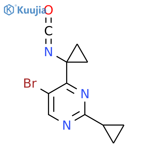5-bromo-2-cyclopropyl-4-(1-isocyanatocyclopropyl)pyrimidine structure