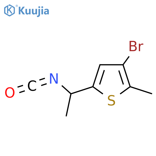 3-bromo-5-(1-isocyanatoethyl)-2-methylthiophene structure