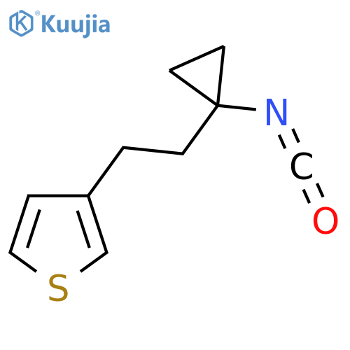 3-2-(1-isocyanatocyclopropyl)ethylthiophene structure