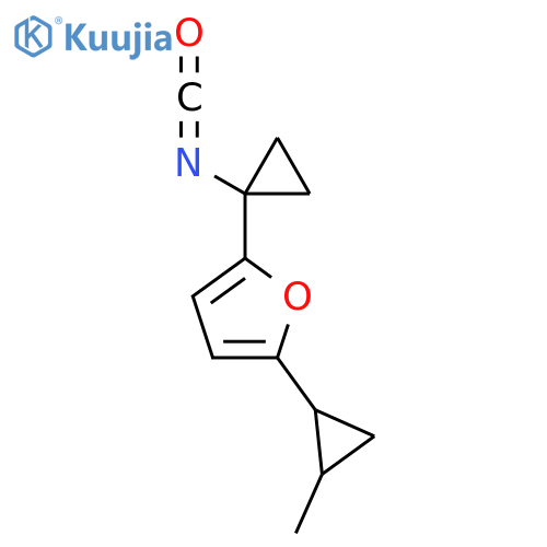 2-(1-isocyanatocyclopropyl)-5-(2-methylcyclopropyl)furan structure
