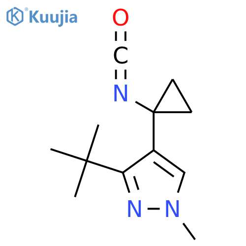 3-tert-butyl-4-(1-isocyanatocyclopropyl)-1-methyl-1H-pyrazole structure
