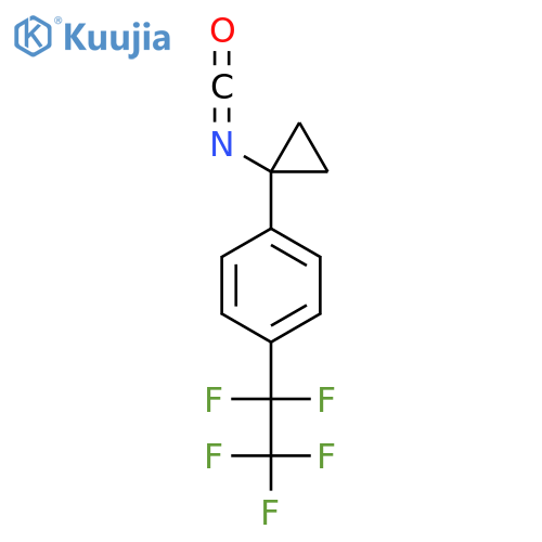 1-(1-isocyanatocyclopropyl)-4-(pentafluoroethyl)benzene structure