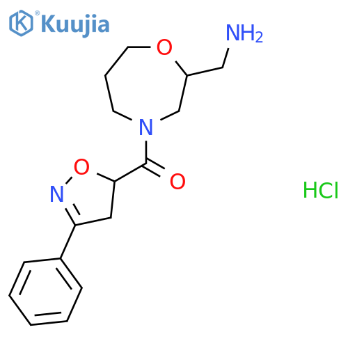 1-4-(3-phenyl-4,5-dihydro-1,2-oxazole-5-carbonyl)-1,4-oxazepan-2-ylmethanamine hydrochloride structure
