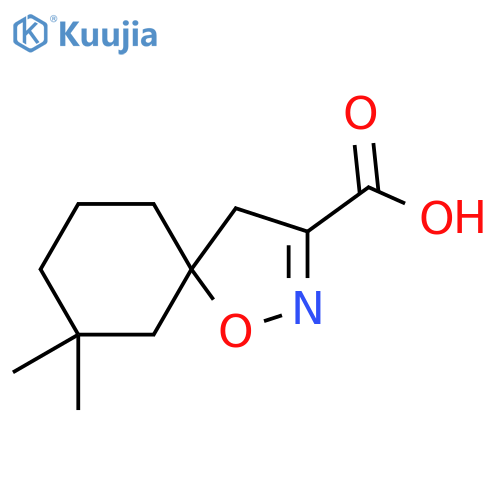 7,7-dimethyl-1-oxa-2-azaspiro4.5dec-2-ene-3-carboxylic acid structure