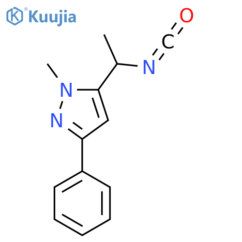 5-(1-isocyanatoethyl)-1-methyl-3-phenyl-1H-pyrazole structure