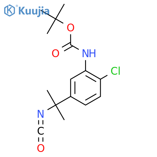tert-butyl N-2-chloro-5-(2-isocyanatopropan-2-yl)phenylcarbamate structure