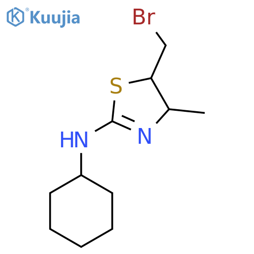 5-(bromomethyl)-N-cyclohexyl-4-methyl-4,5-dihydro-1,3-thiazol-2-amine structure