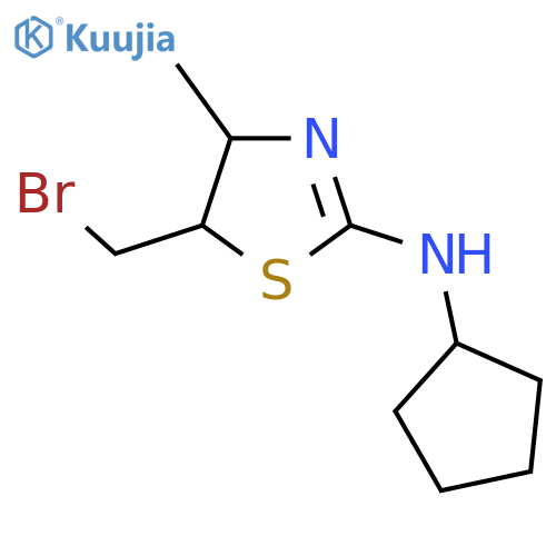 5-(bromomethyl)-N-cyclopentyl-4-methyl-4,5-dihydro-1,3-thiazol-2-amine structure