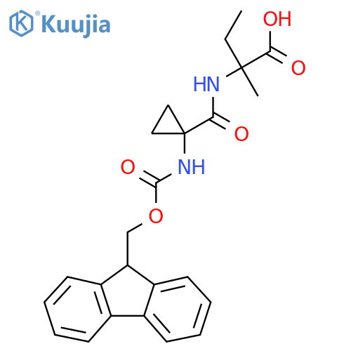 2-{1-({(9H-fluoren-9-yl)methoxycarbonyl}amino)cyclopropylformamido}-2-methylbutanoic acid structure