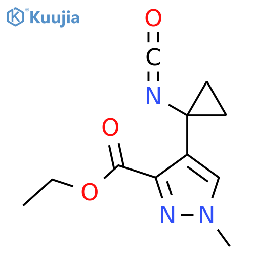 ethyl 4-(1-isocyanatocyclopropyl)-1-methyl-1H-pyrazole-3-carboxylate structure