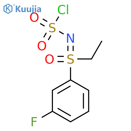 (chlorosulfonyl)imino(ethyl)(3-fluorophenyl)-lambda6-sulfanone structure