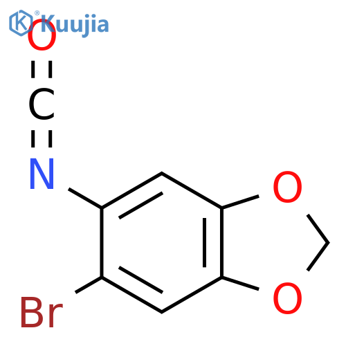 5-bromo-6-isocyanato-1,3-dioxaindane structure