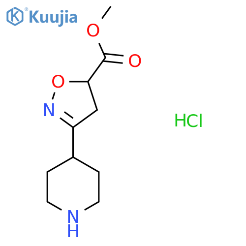 Methyl 3-(piperidin-4-yl)-4,5-dihydro-1,2-oxazole-5-carboxylate hydrochloride structure