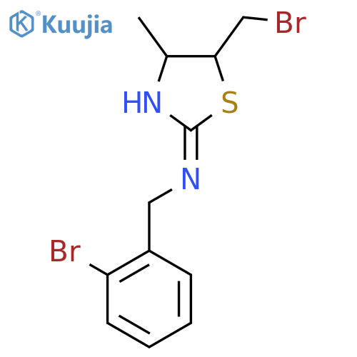 5-(bromomethyl)-N-(2-bromophenyl)methyl-4-methyl-4,5-dihydro-1,3-thiazol-2-amine structure
