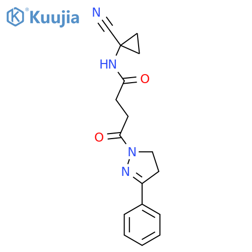 N-(1-cyanocyclopropyl)-4-oxo-4-(3-phenyl-4,5-dihydro-1H-pyrazol-1-yl)butanamide structure