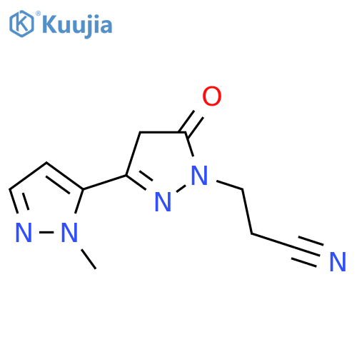 3-3-(1-methyl-1H-pyrazol-5-yl)-5-oxo-4,5-dihydro-1H-pyrazol-1-ylpropanenitrile structure