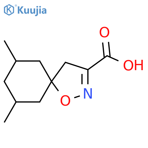 7,9-dimethyl-1-oxa-2-azaspiro4.5dec-2-ene-3-carboxylic acid structure