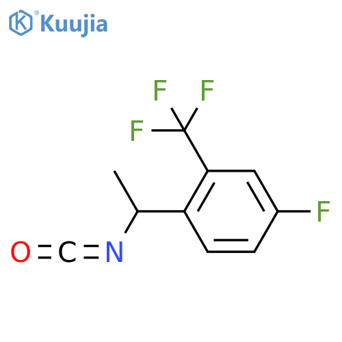 4-fluoro-1-(1-isocyanatoethyl)-2-(trifluoromethyl)benzene structure