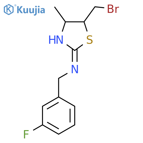 5-(bromomethyl)-N-(3-fluorophenyl)methyl-4-methyl-4,5-dihydro-1,3-thiazol-2-amine structure