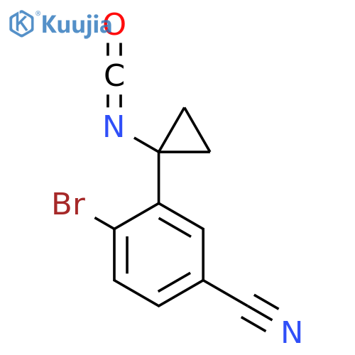 4-bromo-3-(1-isocyanatocyclopropyl)benzonitrile structure
