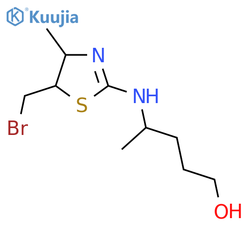 4-{5-(bromomethyl)-4-methyl-4,5-dihydro-1,3-thiazol-2-ylamino}pentan-1-ol structure